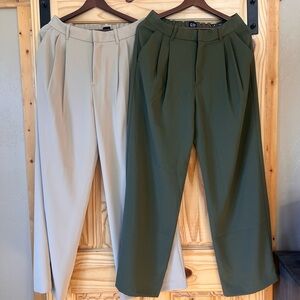 Women’s Gap 365 High Waist Pleated Trousers Sz 8 R Khaki Olive